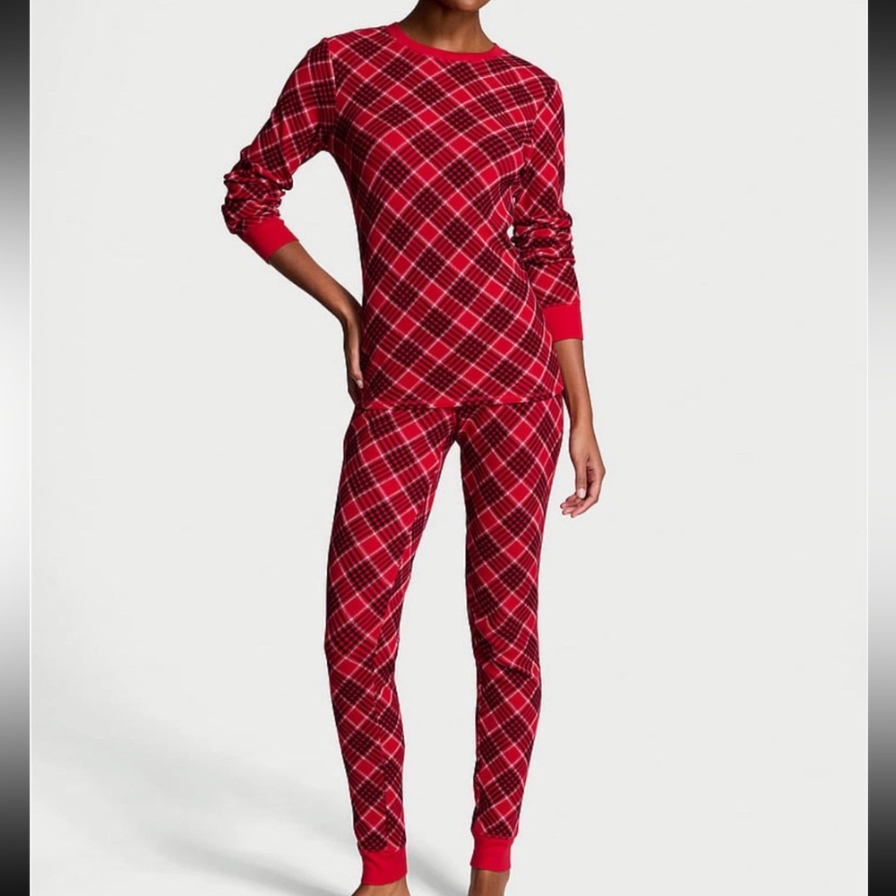 NWT** Victoria’s Secret Thermal Red Plaid Pajama Set